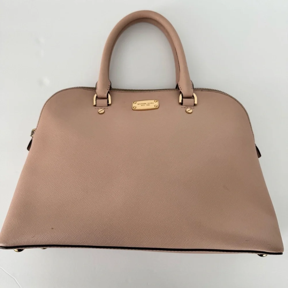 Michael Kors Cindy Pink Large Leather Dome Satchel